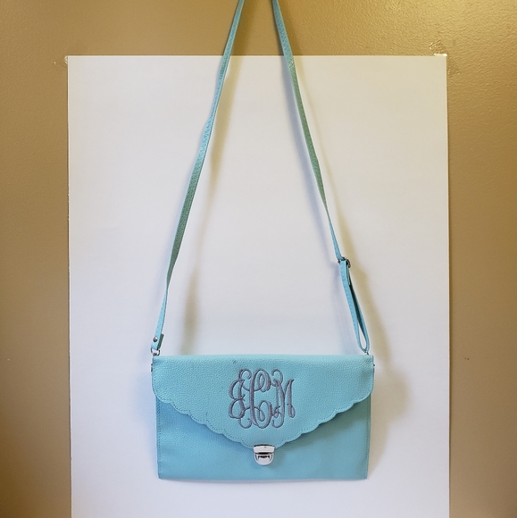 new H&M teal crossbody handbag and clutch NWOT - Picture 6 of 9